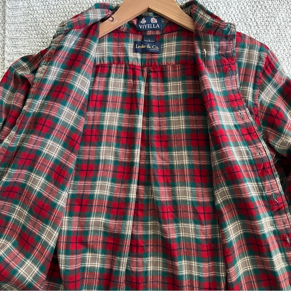 Viyella | Men's Red Plaid Wool Blend Shirt Size Large - Picture 5 of 7